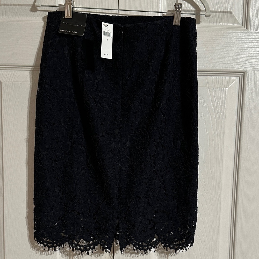 Banana Republic Black Lace Pencil Skirt